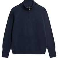 Classic zip neck cotton sweater for women Superdry