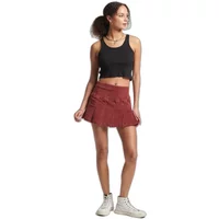 Miniplissee-Rock aus Samt Frau Superdry Vintage
