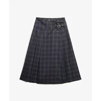 Mid-length pleated check skirt for women Superdry