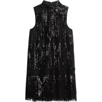 Women's short trapeze dress with bangs and sequins Superdry