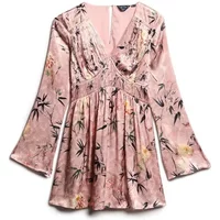 Kurzes Kleid mit weiten Ärmeln aus Jacquard für Damen Superdry