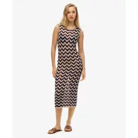 Langarm-Strickkleid mit Zickzackmuster für Frauen Superdry