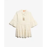 Kurzes Kleid mit langen Ärmeln und Rüschen Ibiza Damen Superdry