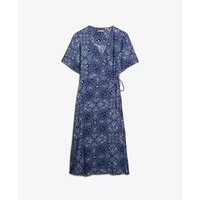 Damen mittellanges Druck-Wickelkleid Superdry