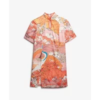 Kurzes Jacquard-Kleid mit Mao-Kragen für Damen Superdry
