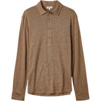 Long-sleeved Polo shirt in linen jersey The Resort Co Popover