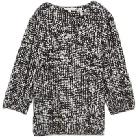 Viskosebluse mit 3/4-Ärmeln und V-Ausschnitt für Frauen Tom Tailor