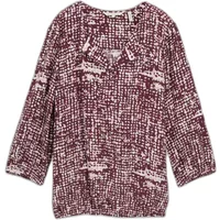 Viskosebluse mit 3/4-Ärmeln und V-Ausschnitt für Frauen Tom Tailor