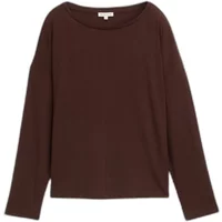 Ripp-T-Shirt mit Boot-Ausschnitt für Damen Tom Tailor