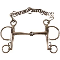 Pelham para caballo sólido de acero inoxidable con barbas cortas Umbria Equitazione SS