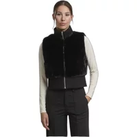 Cropped faux fur sleeveless jacket for women Urban Classics