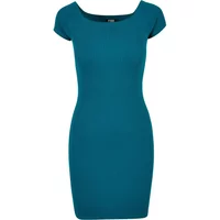Geripptes Kleid mit freien Schultern Damen Urban Classics