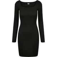 Ribbed dress with square neckline for women Urban Classics