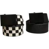 Checked and plain canvas belts Urban Classics (x2)