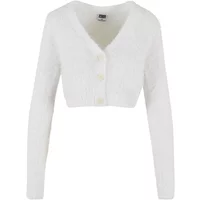 Graue Damen-Crop-Cardigan mit Federn Urban Classics