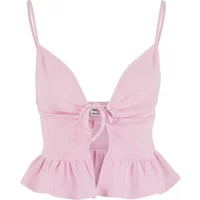 Damen-Top Urban Classics Waffle Pique Ruffle