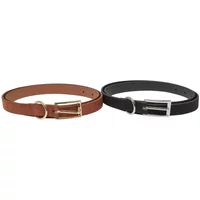 Women's thin synthetic leather and velvet belt Urban Classics (x2)