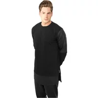 Sweatshirt zipped long synthetic leather Urban Classics
