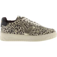 Animal print split leather and metal sneakers for women Victoria Seul