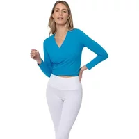 Long Sleeve Wrap Top Women Yogaessential Chakra image 2