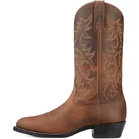 Men's Heritage R Toe Cowboy Boots in Distressed Brown Full-Grain Leather, Size: 12 EE / Wide by Ariat