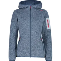 Dicke gestreifte Kapuzenfleecejacke Damen CMP Knit-Tech