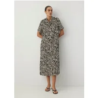 Diverse Tierdruck Viskose und Leinen Hemdbluse Damen Diverse Mikadisa