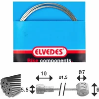 Câble de frein 1x19 fils galvanisé Ø1,5mm tête en V Ø5,5x10 and T-nip Elvedes