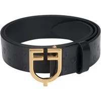 Leather women's belt with logo and logo buckle Equestro
