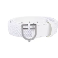 Elastic belt with leather logo buckle for women Equestro