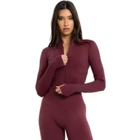 Damen Crop Sweatshirt mit Reißverschluss Gym Glamour