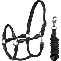 Leather horse halter with rope HORKA