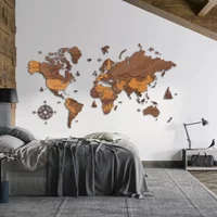 Muurdecoratie wereldkaart LosokaWood 3D Wzór 12