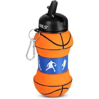 Collapsible silicone water bottle NILS NC4104 Basketball