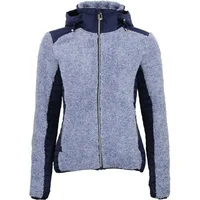 Dames gebreide hoodie met rits in twee materialen Peak Mountain