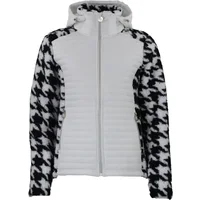 Tweed hoodie met rits, met badge op de borst, vrouwen Peak Mountain