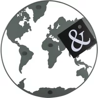 Memobord met ijzeren magneten Present Time World Map