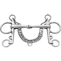 Single-jointed stainless steel Pelham bit for horses Sprenger Basic 7 cm
