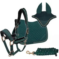 Lunge Line and Bridle Set for Horse with Saddle Pad and Ear Net Zaldi Retro Chic