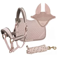 Lunge Line and Bridle Set for Horse with Saddle Pad and Ear Net Zaldi Retro Chic