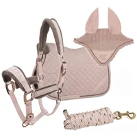 Lunge Line and Bridle Set for Horse with Saddle Pad and Ear Net Zaldi Retro Chic