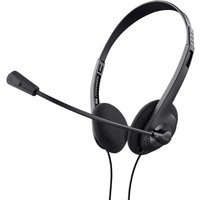 Trust Primo Chat Headset 3.5mm Jack PC Laptop Lightweight Comfortable Conferences Adjustable Headband Microphone Volume Control Accessory