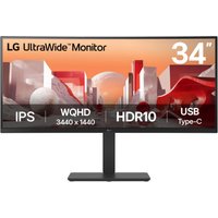 LG 34BA75QE-B 34" Ultra Wide WQHD IPS Curved Height Adjustable Built-in Speakers USB-C Monitor Black
