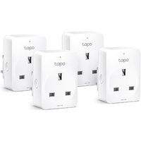 TP-LINK Tapo P100 Mini Smart Wi-Fi F-Type Socket 4-Pack - Schedule, Timer, Away Mode Included