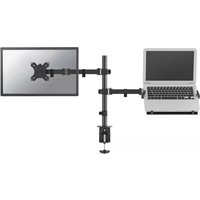 Neomounts FPMA-D550NOTEBOOK 10-32" Full Motion Desk Mount Single Monitor Arm with Laptop Holder - Black