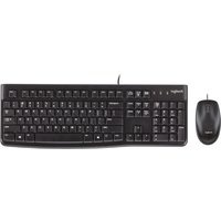 Logitech MK120 Black Keyboard & Mouse Combo - Spill-Resistant, Full-Size F-Keys, HD Optical Mouse, Comfortable Typing