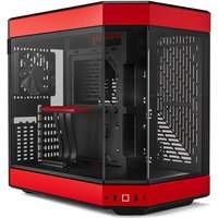 HYTE Y60 Dual Chamber Mid-Tower ATX Panoramic Tempered Glass Gaming PC Case - Red/Black