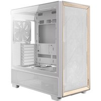 Antec Flux Wood Tempered Glass Mid Tower Gaming PC Case - White