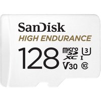 SanDisk High Endurance 128GB UHS-I Class 10 microSDXC Card - Red, Up to 20,000 Hours Recording