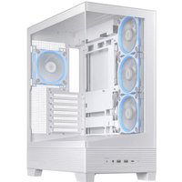ASUS A31 PLUS TG ARGB White Tempered Glass Mid Tower Gaming PC Case - Hidden Connectors, 360mm Radiators, 380mm GPUs